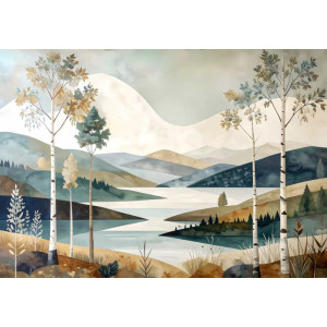Serene Vista - AI Art Wall Mural for Contemporary Interiors Serene Vista - AI Art Wall Mural for Contemporary Interiors | Wall4Soul