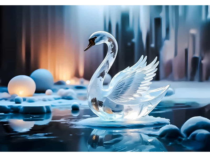 Glacial Grace - AI Art Wall Mural for Contemporary Interiors Glacial Grace - AI Art Wall Mural for Contemporary Interiors