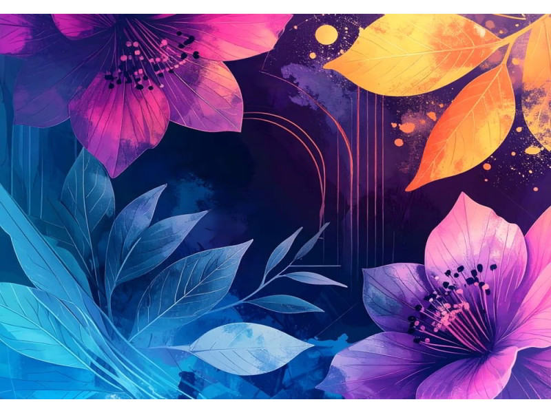 Luminous Bloomscape - AI Art Wall Mural for Contemporary Interiors Luminous Bloomscape - AI Art Wall Mural for Contemporary Interiors