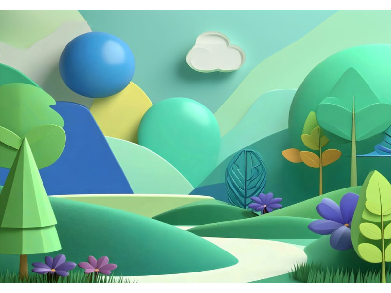 Verdant Dreamscape - AI Art Wall Mural for Contemporary Interiors