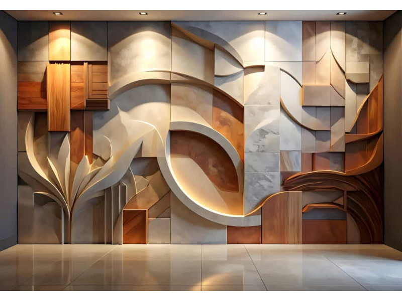 Golden Crest - AI Art Wall Mural for Contemporary Interiors Golden Crest - AI Art Wall Mural for Contemporary Interiors