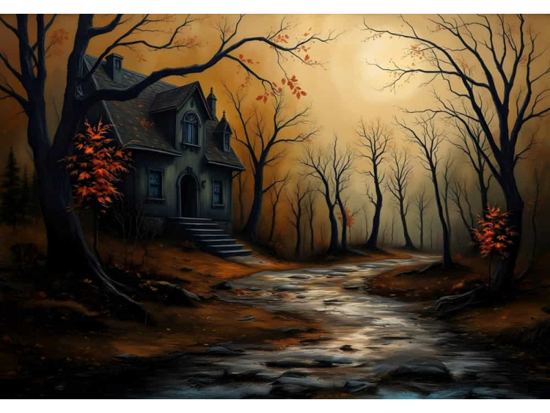Witch's Path - AI Art Wall Mural for Contemporary Interiors Witch's Path - AI Art Wall Mural for Contemporary Interiors