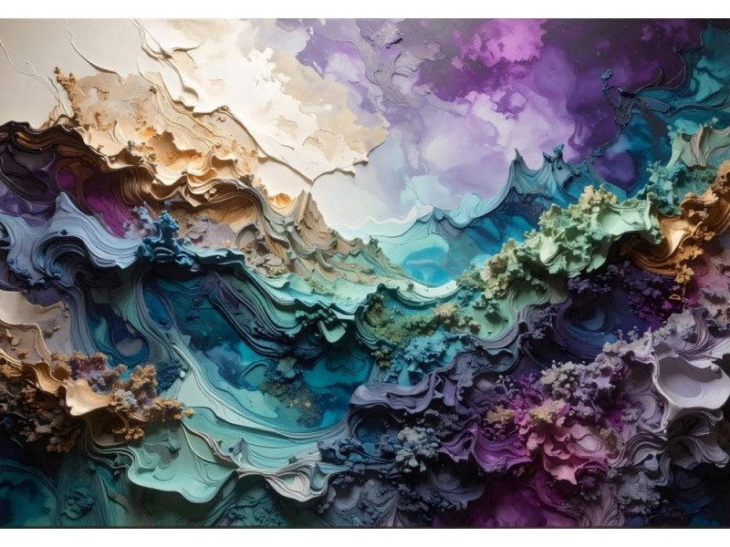 Celestial Depths Space Wonder - Cosmic AI Wall Mural Celestial Depths Space Wonder - Cosmic AI Wall Mural