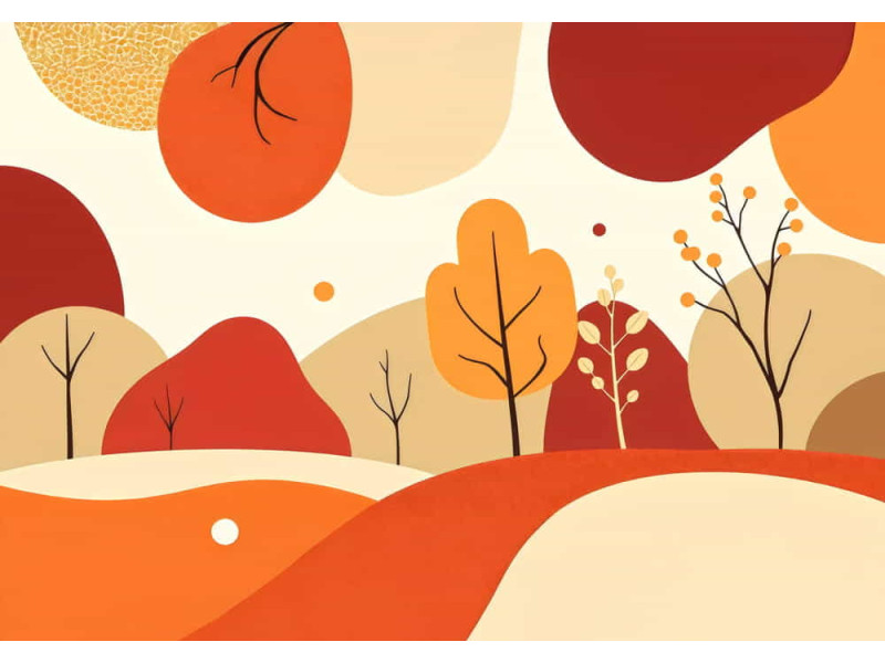 Autumn Landscape - AI Art Wall Mural for Contemporary Interiors