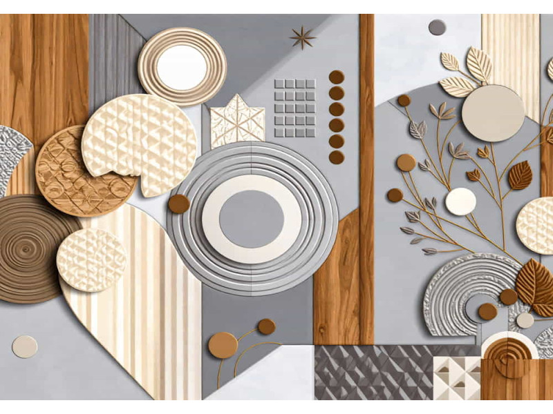 Petals and Panels - AI Art Wall Mural for Contemporary Interiors Petals and Panels - AI Art Wall Mural for Contemporary Interiors