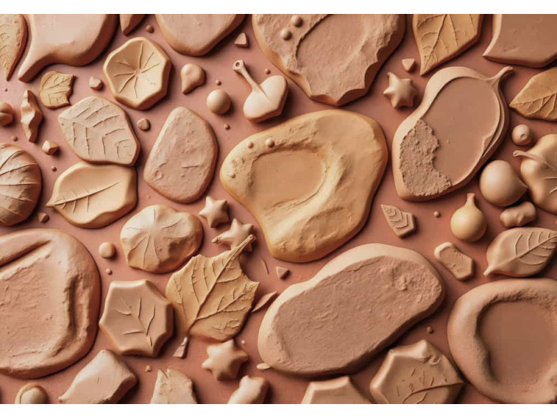 Clay Impressions of Flora - AI Art Wall Mural for Contemporary Interiors Clay Impressions of Flora - AI Art Wall Mural for Contemporary Interiors