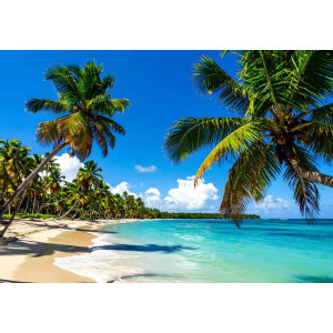 Vibrant Tropical Beach - AI Art Wall Mural for Contemporary Interiors Vibrant Tropical Beach - AI Art Wall Mural for Contemporary Interiors | Wall4Soul