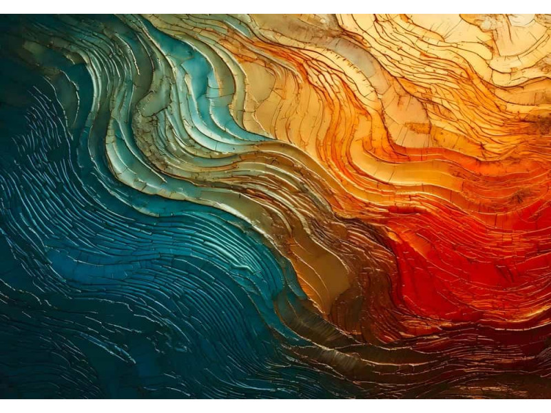 Magma Flow Volcanic Effects - Fiery AI Wall Mural Magma Flow Volcanic Effects - Fiery AI Wall Mural