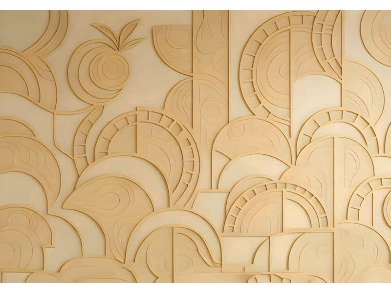 Monochromatic Carving - AI Art Wall Mural for Contemporary Interiors Monochromatic Carving - AI Art Wall Mural for Contemporary Interiors