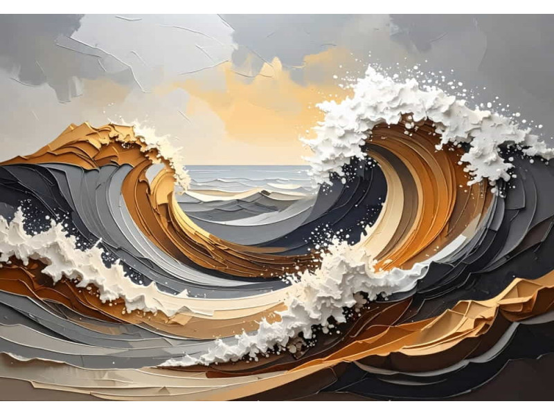 Ocean's Embrace - AI Art Wall Mural for Contemporary Interiors Ocean's Embrace - AI Art Wall Mural for Contemporary Interiors