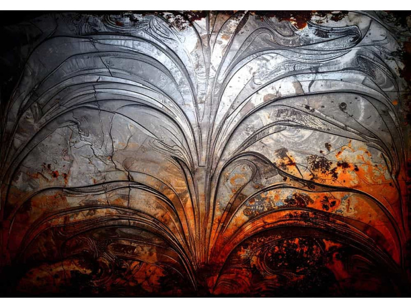 Rust and Reflection - AI Art Wall Mural for Contemporary Interiors Rust and Reflection - AI Art Wall Mural for Contemporary Interiors
