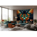 The Geometric Guardian Abstract Art - Protective AI Wall Mural