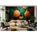 Swirl of Golden Symmetry Luxury Pattern - Opulent AI Wall Mural