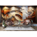 Golden Crest - AI Art Wall Mural for Contemporary Interiors Golden Crest - AI Art Wall Mural for Contemporary Interiors