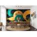 Art Deco Leafwork - AI Art Wall Mural for Contemporary Interiors Art Deco Leafwork - AI Art Wall Mural for Contemporary Interiors
