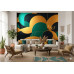 Art Deco Leafwork - AI Art Wall Mural for Contemporary Interiors Art Deco Leafwork - AI Art Wall Mural for Contemporary Interiors