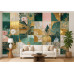 Floral Mosaic - AI Art Wall Mural for Contemporary Interiors