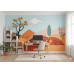 Autumn Paper Hills - AI Art Wall Mural for Contemporary Interiors Autumn Paper Hills - AI Art Wall Mural for Contemporary Interiors