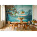 Misty Teal Lake - AI Art Wall Mural for Contemporary Interiors Misty Teal Lake - AI Art Wall Mural for Contemporary Interiors
