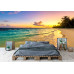 Pastel Sunset Beach Waves - AI Art Wall Mural for Contemporary Interiors Pastel Sunset Beach Waves - AI Art Wall Mural for Contemporary Interiors