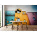 Upward Glance at Color Blocks - AI Art Wall Mural for Contemporary Interiors