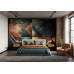 The Copper and Teal Quilt Textured Design - Warm AI Wall Mural The Copper and Teal Quilt Textured Design - Warm AI Wall Mural