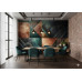 The Copper and Teal Quilt Textured Design - Warm AI Wall Mural The Copper and Teal Quilt Textured Design - Warm AI Wall Mural