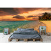 Golden Hour Secluded Beach - AI Art Wall Mural for Contemporary Interiors Golden Hour Secluded Beach - AI Art Wall Mural for Contemporary Interiors