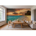 Golden Hour Secluded Beach - AI Art Wall Mural for Contemporary Interiors Golden Hour Secluded Beach - AI Art Wall Mural for Contemporary Interiors