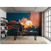 Textured Sunset Citadel - AI Art Wall Mural for Contemporary Interiors Textured Sunset Citadel - AI Art Wall Mural for Contemporary Interiors