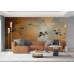Golden Pollination Nature Scene - Botanical AI Wall Mural