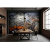 Floral Echoes in Metal - AI Art Wall Mural for Contemporary Interiors Floral Echoes in Metal - AI Art Wall Mural for Contemporary Interiors