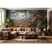 Floral Echoes in Metal - AI Art Wall Mural for Contemporary Interiors Floral Echoes in Metal - AI Art Wall Mural for Contemporary Interiors