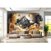 Layered Mountscape - AI Art Wall Mural for Contemporary Interiors Layered Mountscape - AI Art Wall Mural for Contemporary Interiors