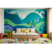 Azure Meadow - AI Art Wall Mural for Contemporary Interiors