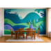 Azure Meadow - AI Art Wall Mural for Contemporary Interiors