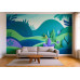 Azure Meadow - AI Art Wall Mural for Contemporary Interiors
