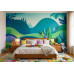 Azure Meadow - AI Art Wall Mural for Contemporary Interiors