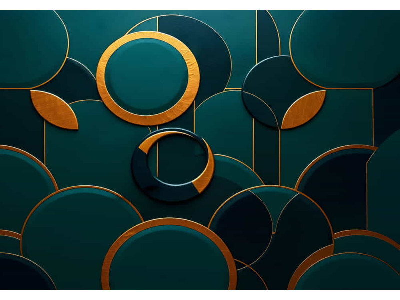 Interlocking Emerald Rings Jewel Tones - Luxury AI Wall Mural Interlocking Emerald Rings Jewel Tones - Luxury AI Wall Mural
