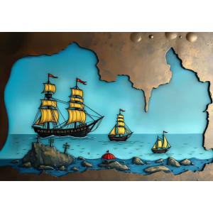 Sails on a Turquoise Sea Mural - AI Art Wall Mural for Contemporary Interiors Sails on a Turquoise Sea Mural - AI Art Wall Mural for Contemporary Interiors | Wall4Soul