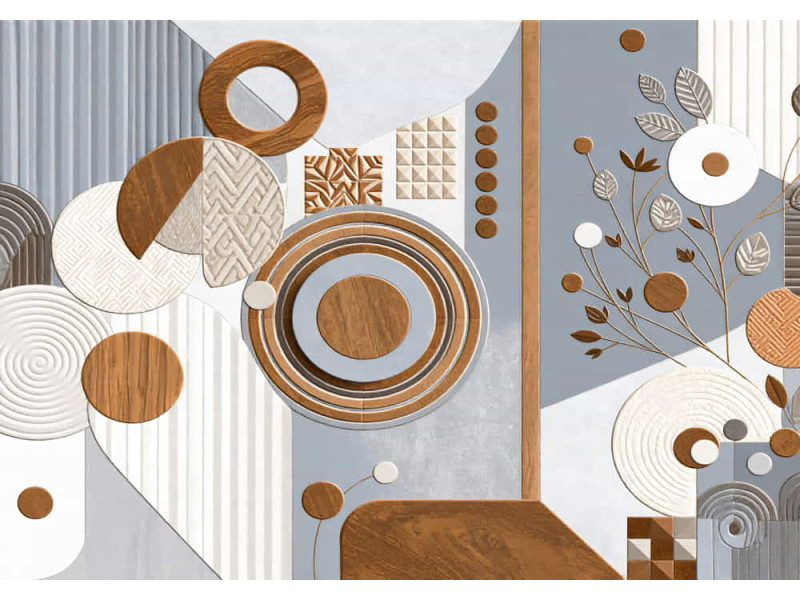 Woodland Geometry Forest Design - Natural AI Wall Mural Woodland Geometry Forest Design - Natural AI Wall Mural