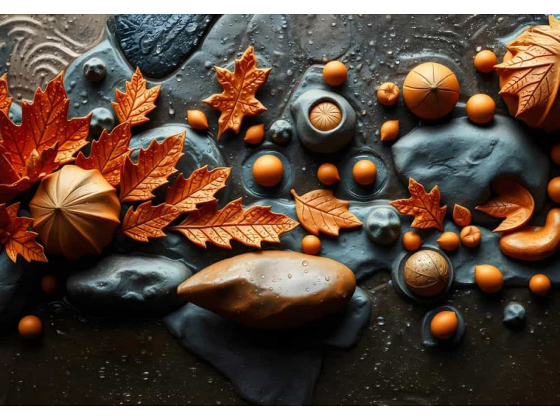 Harvest in the Rain - AI Art Wall Mural for Contemporary Interiors Harvest in the Rain - AI Art Wall Mural for Contemporary Interiors
