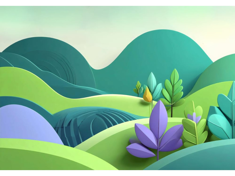 Emerald Valley - AI Art Wall Mural for Contemporary Interiors Emerald Valley - AI Art Wall Mural for Contemporary Interiors