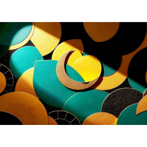 Sunlit Golden Crescent Moon Design - Warm AI Wall Mural Sunlit Golden Crescent Moon Design - Warm AI Wall Mural