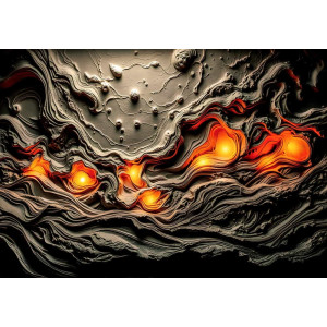 Subterranean Glow - AI Art Wall Mural for Contemporary Interiors | Wall4Soul