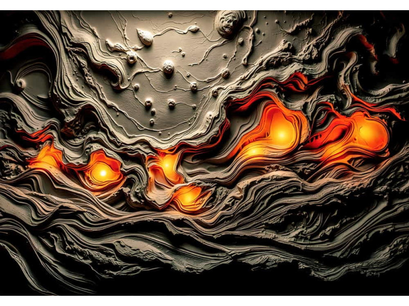 Subterranean Glow - AI Art Wall Mural for Contemporary Interiors