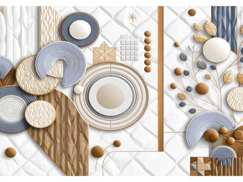 Woven Light Texture Effect - Warm - AI Art Wall Mural for Contemporary Interiors Woven Light Texture Effect - Warm - AI Art Wall Mural for Contemporary Interiors