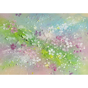 Whispering Petals - AI Art Wall Mural for Contemporary Interiors Whispering Petals - AI Art Wall Mural for Contemporary Interiors | Wall4Soul