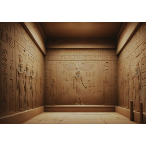 Ancient Egyptian Tomb Chamber - AI Art Wall Mural for Contemporary Interiors Ancient Egyptian Tomb Chamber - AI Art Wall Mural for Contemporary Interiors | Wall4Soul