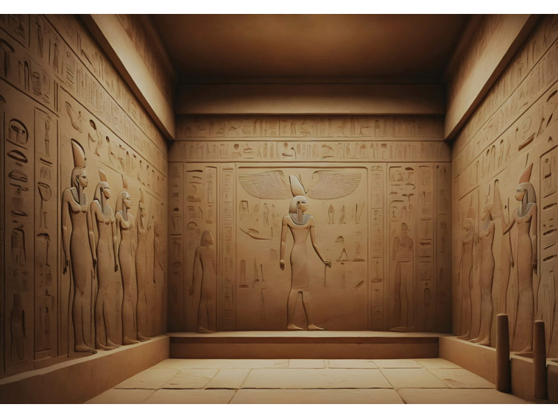 Ancient Egyptian Tomb Chamber - AI Art Wall Mural for Contemporary Interiors Ancient Egyptian Tomb Chamber - AI Art Wall Mural for Contemporary Interiors